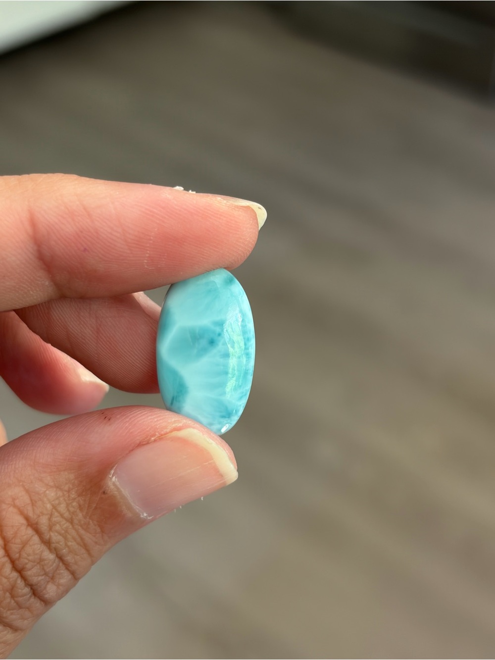 Shallow Water Larimar Oval Cabochon Gemstone 10 Carat